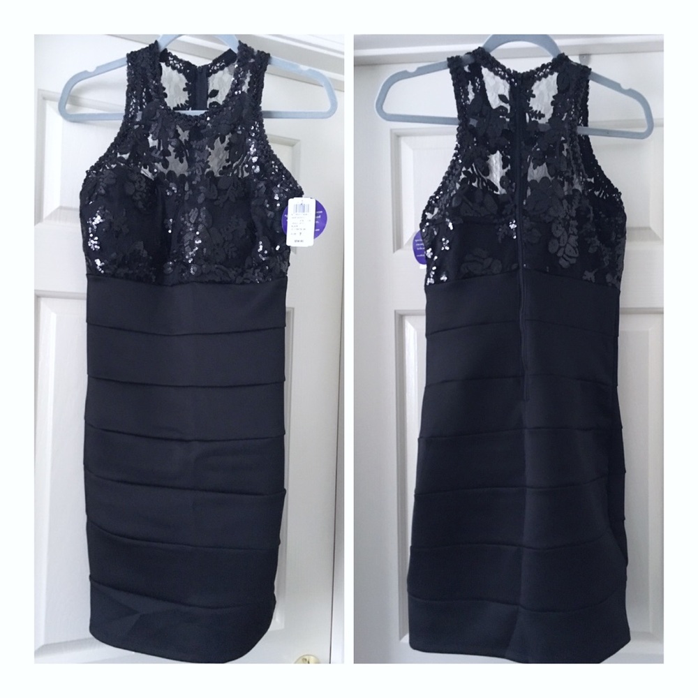 ⬇️⬇️Windsor black sequin lace bodycon dress